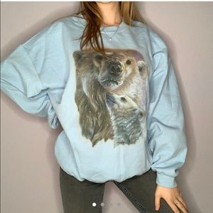 vintage polar bear crewneck sweatshirt